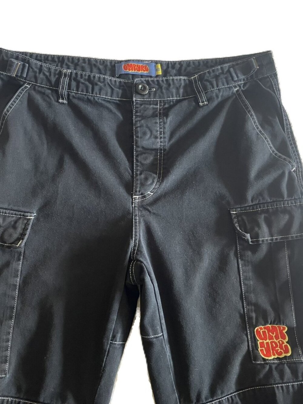 Empyre Men's Black Cargo Pants | Size 32 | White Stitching | Skate Street Style - Picture 4 of 15